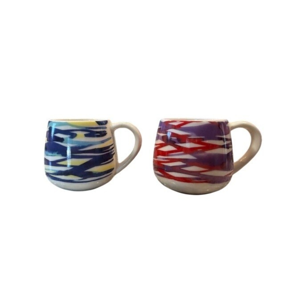 Starbucks Demitasse Espresso 3oz Mugs 2016 Watercolor Series Set of 2